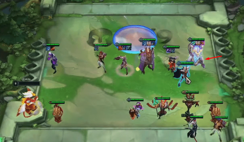 However, upon noticing his opponent was playing an Assassin team, he immediately moved Aurelion Sol to the front line