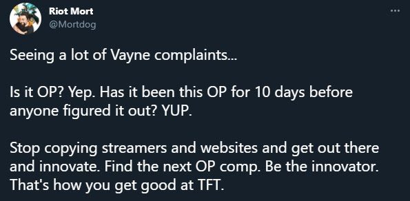 Riot Mortdog expresses frustration on his personal page due to excessive complaints about Vayne