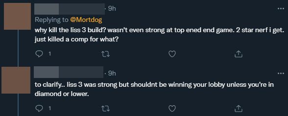 Why was Lissandra's power reduced like that? This piece isn't too strong late game, nerfing at 2-star makes sense, but should we eliminate an entire meta like this? Liss 3-star is strong but nearly impossible to top 1, unless you're ranked diamond or below