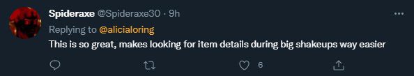 Spideraxe: Awesome, this will make it easier to find item information after major changes