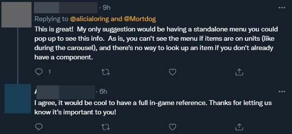 This is great! I only suggest that there should be a separate category to view this information. Because, in the general selection round, the information table like in the video does not show up with items on champions, and there is no way to learn about the completed item if you don't have a component item
