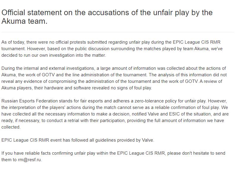 Official statement from RESF regarding this issue