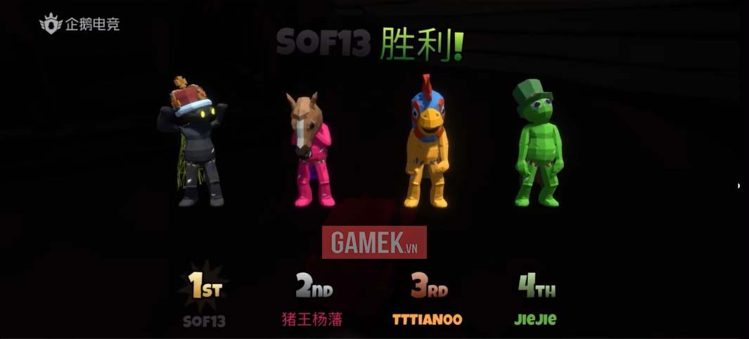 The emotions of the game characters seem to reflect the moods of the three 'defeated' players (Flandre, Tian, JieJie) under the 'King of Games' SofM