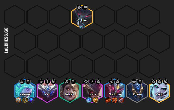 The complete 6 Assassins composition at the end of the game