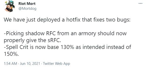 Riot had to release a hotfix overnight