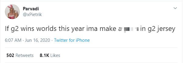 Last year, Parvadi made a sensational promise in the League of Legends community