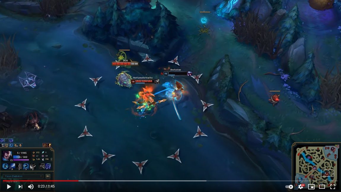 But at 0:23 Yasuo activates Shadow Assassin