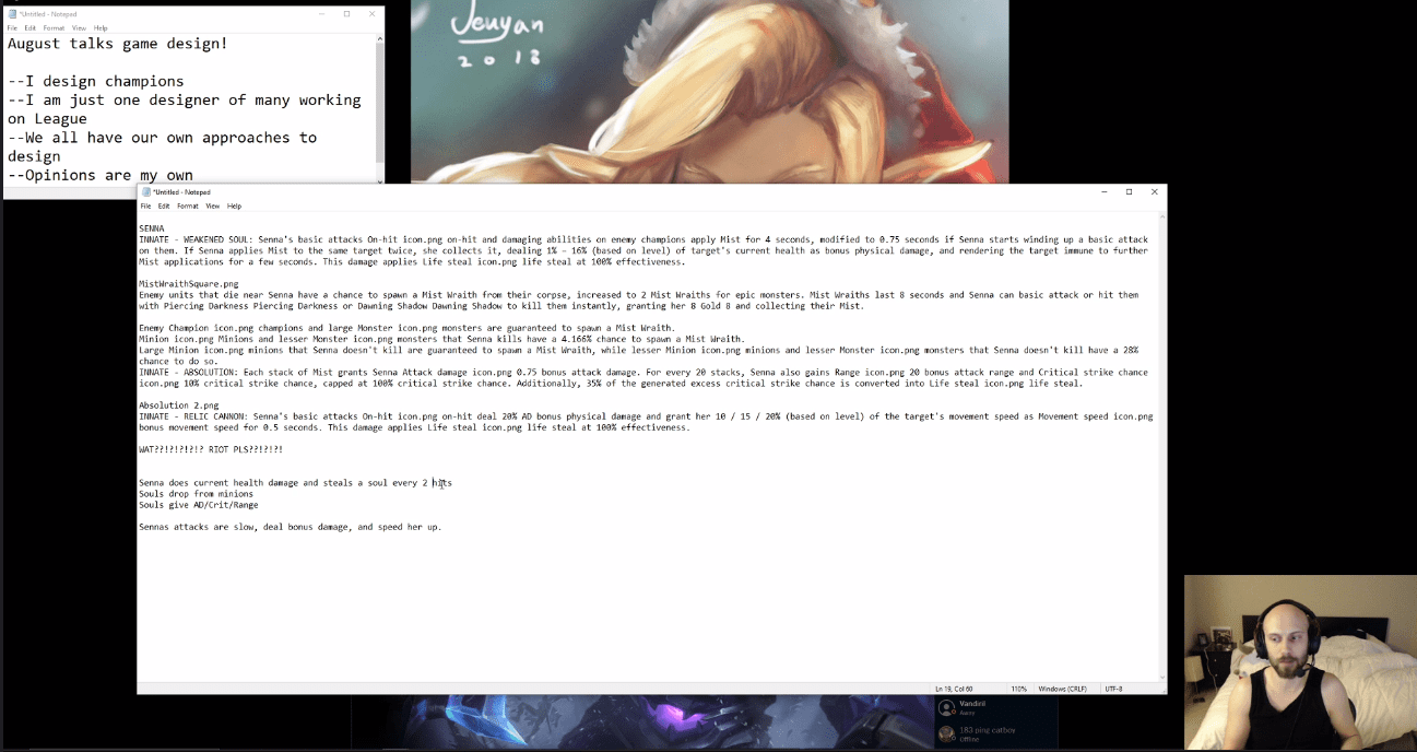 Riot August shares about Senna's first passive