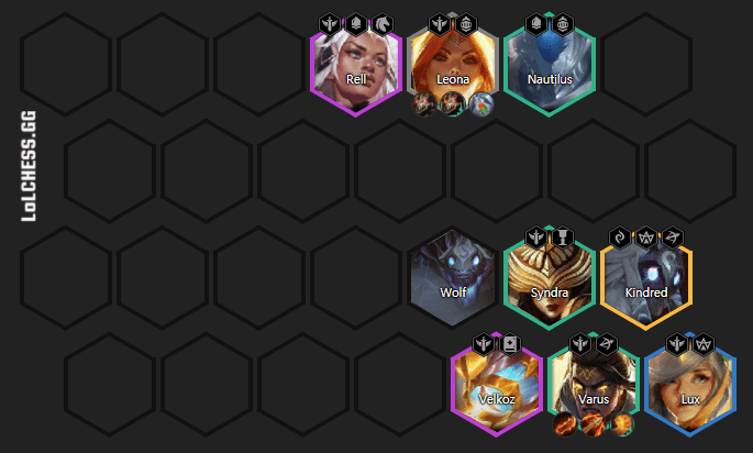 The Celestial composition with Varus as the main carry fully upgraded at level 8