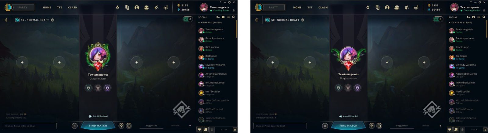 Old interface (left) and the potential upcoming interface