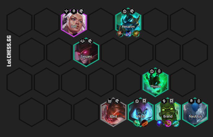 The complete Knight composition at level 8