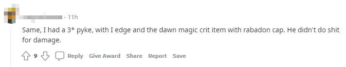 Even after reaching 3 stars and equipping Infinity Edge along with Rabadon's Deathcap, there was still no effect.