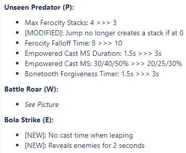 Rengar's passive will be significantly adjusted in the near future