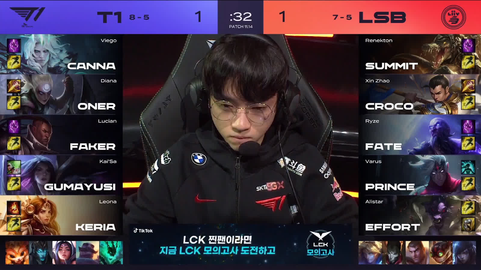 T1 has consistently performed poorly against LSB this season