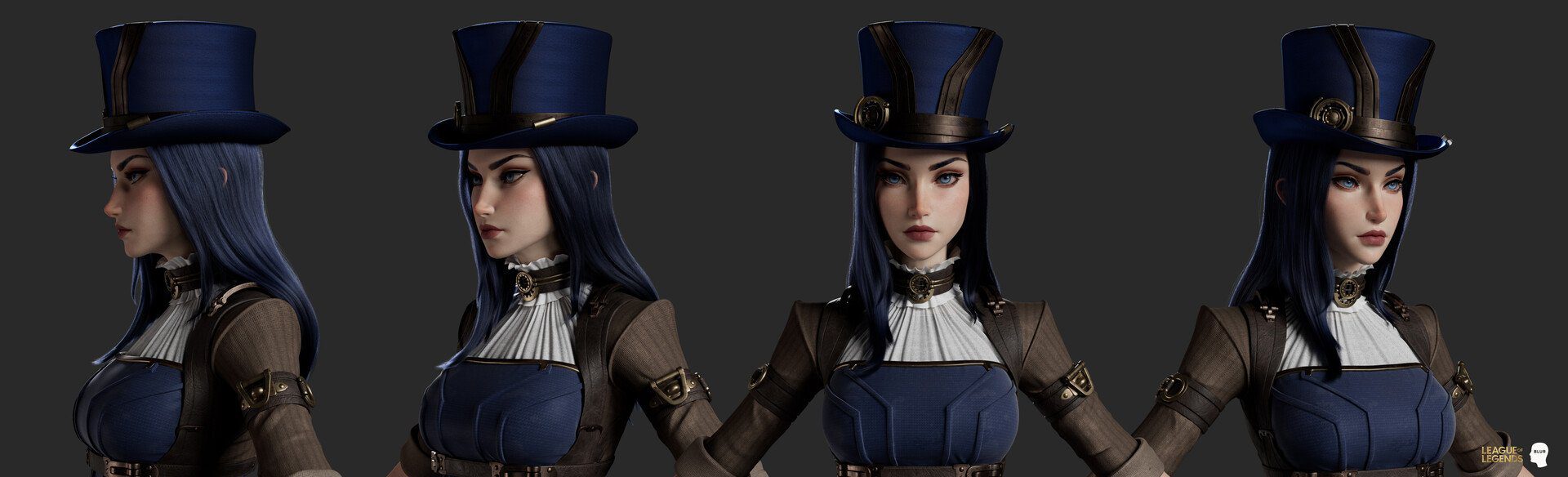 Caitlyn's skins have become very different from her background in League of Legends since the Warriors MV