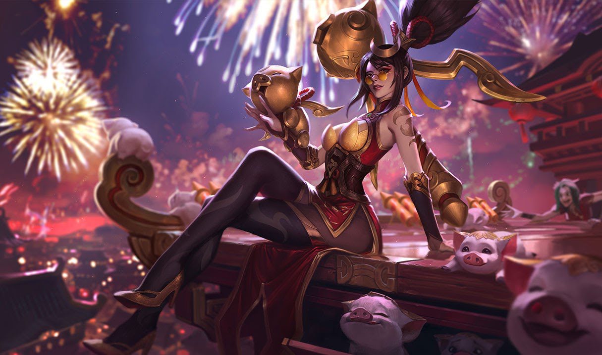 New Year Vayne appears in Classic mode (Season 1) instead of the default skin