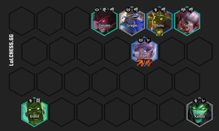 You can aim for 4 Brawlers mid-game to ensure frontline durability