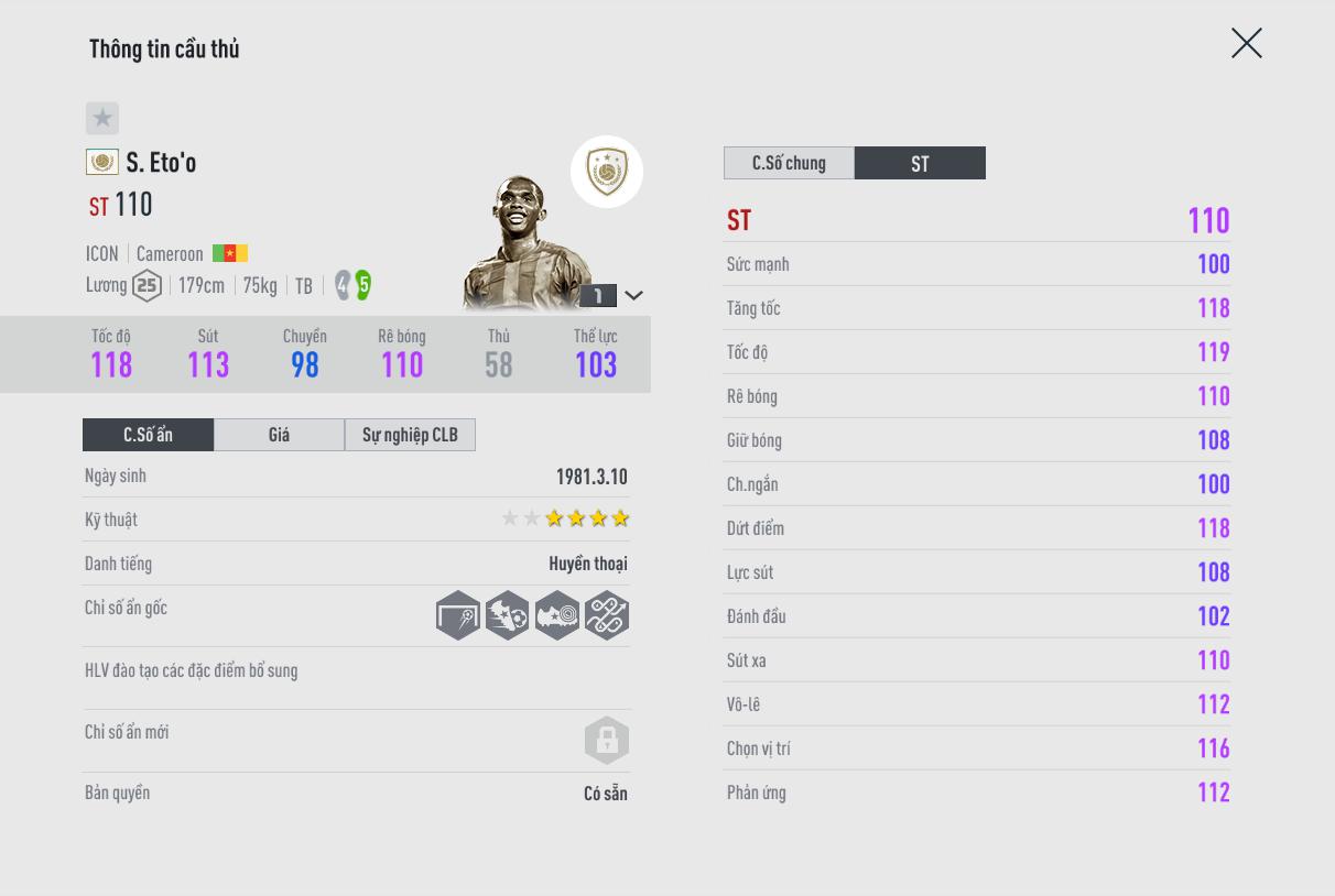 The dream stats set for strikers.