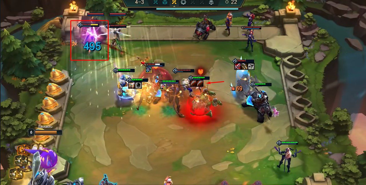 With just 2 Dragon Claws, you can make one of your team's carries lose about half their health when the frontline unit gets hit.