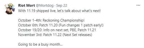 Riot Mortdog once revealed that patch 11.20 will have a 'fun change'
