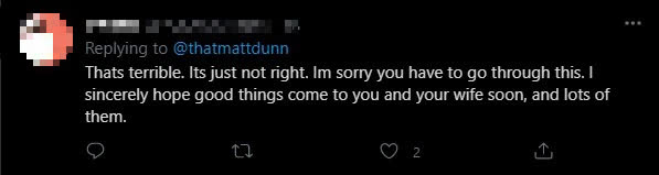 This is really terrible and completely wrong. I'm so sorry for what you've been through. I hope the best comes soon for you and your wife