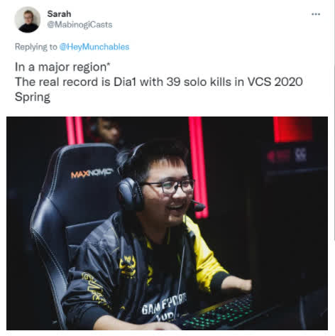 The case of Dia1 with the solo kill record at VCS also was not recognized by Riot