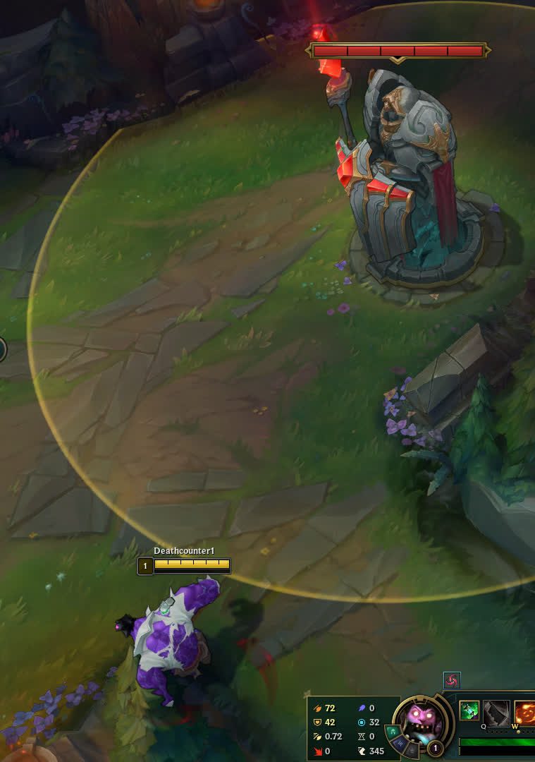 On the same stretch but the Red side turret's range is shorter