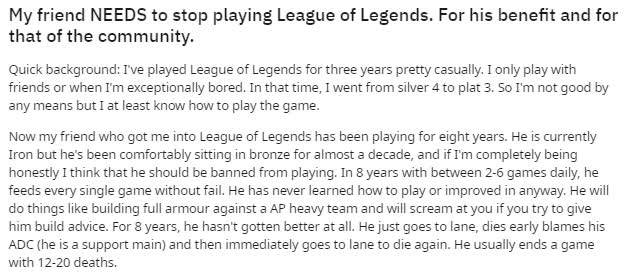 A part of PlsStopPlaying69's post about their friend continuously feeding and being toxic for 8 years