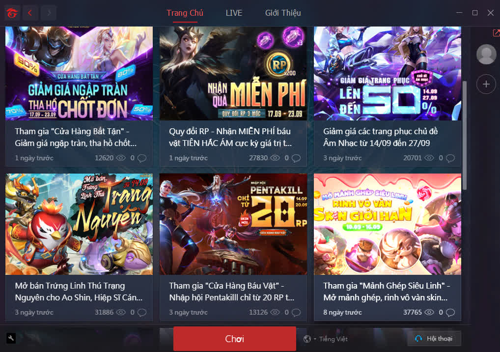 Garena is very generous with promotions and events