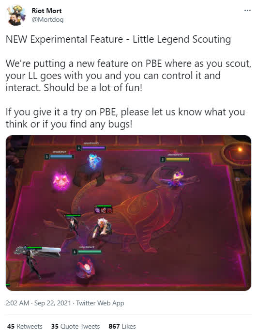 Riot Mortdog announces the new mechanic on his personal page