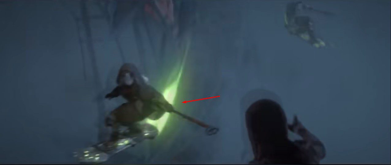 This mysterious character uses a hoverboard while chasing a member of Jinx's group from their childhood