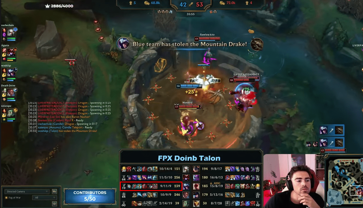 Doinb also builds Bloodthirster for Talon