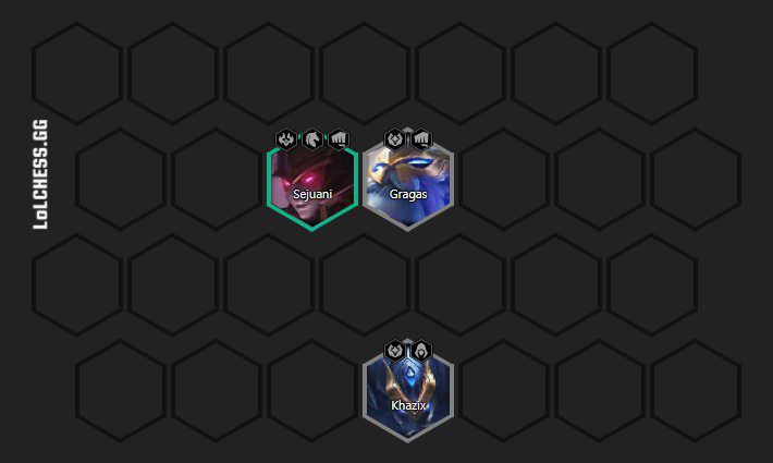 The ideal starting composition for the Kha'Zix hyper-roll playstyle