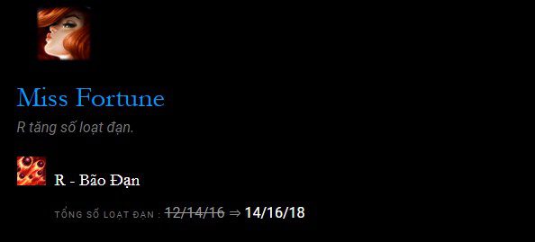 Miss Fortune's ultimate damage was buffed in the recent patch 11.18
