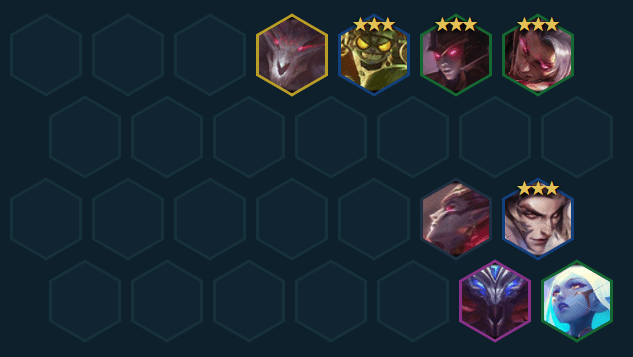 The complete composition in the late game; if you have Heimerdinger, you can replace him for Vladimir