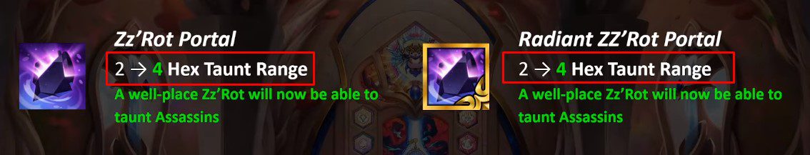 The 'new' Zz'Rot Portal can now taunt even backline champions