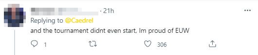 And the tournament hasn’t even started yet, I’m proud of the EUW server