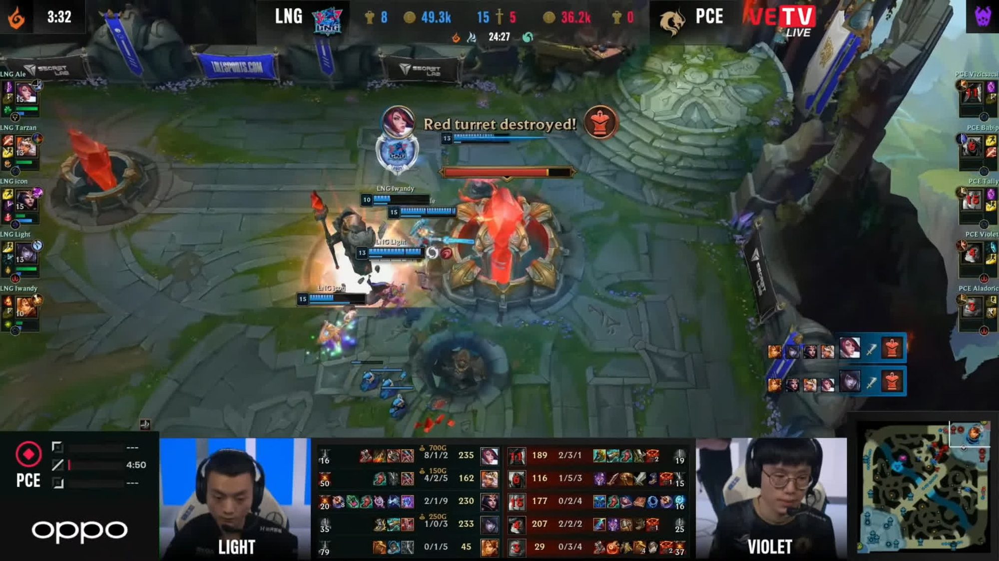 LNG easily maintains their winning streak against PEACE
