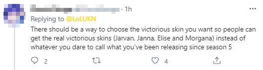There should be a way to choose the Victorious skin that players want so they can receive actual Victorious skins (Janna, Jarvan, Elise, Morgana) instead of what you've called Victorious skins since season 5