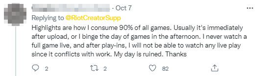 Highlights are how I can summarize match information. They are usually uploaded right after the match or I compile the entire day's matches in the afternoon. I never watch a match live in full, and after the play-in stage, I won't be able to watch any matches live anymore as it affects my work. My day is ruined. Thank you.