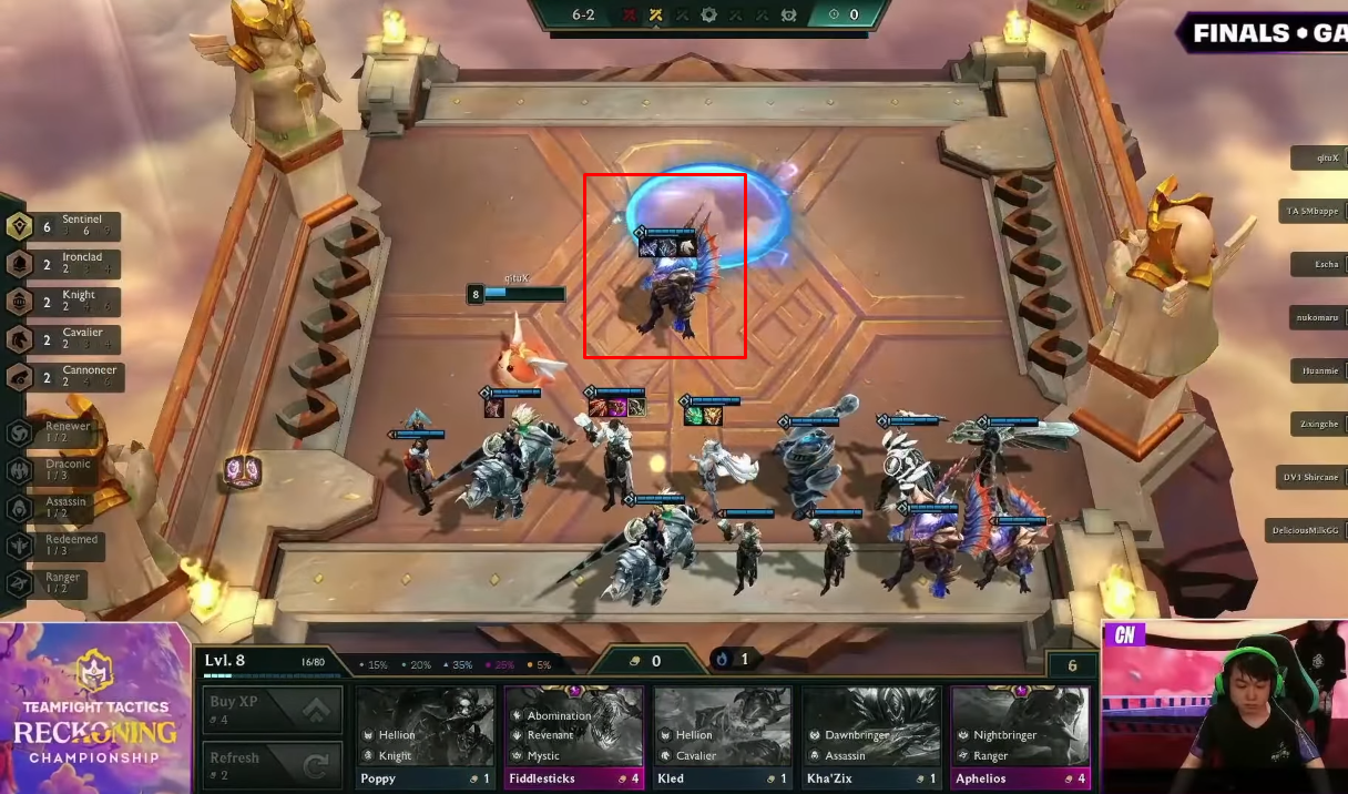 The common setup for players when having Galio is to place this unit alone in the front line