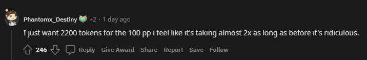 The change to the Event Pass has doubled the time needed to earn enough points for Prestige skins or 100 Prestige points, causing significant frustration among players