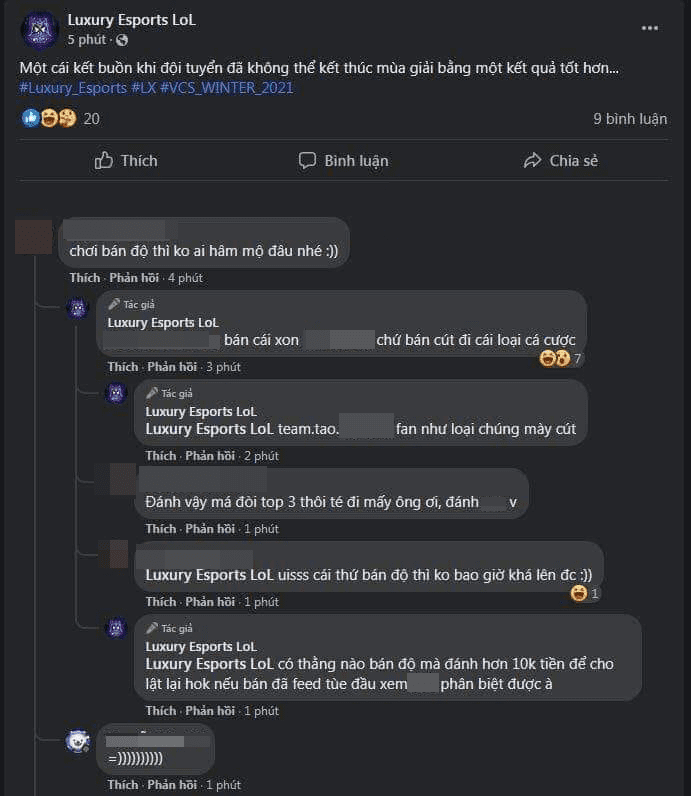 Some defamatory comments from anti-fans that LX's fanpage admin confronted directly