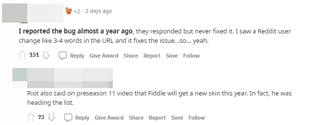 Many players pointed out that Riot does not focus on fixing bugs in the game immediately after reports, and the skin for Fiddlesticks promised since Pre-Season 2021 has yet to be seen