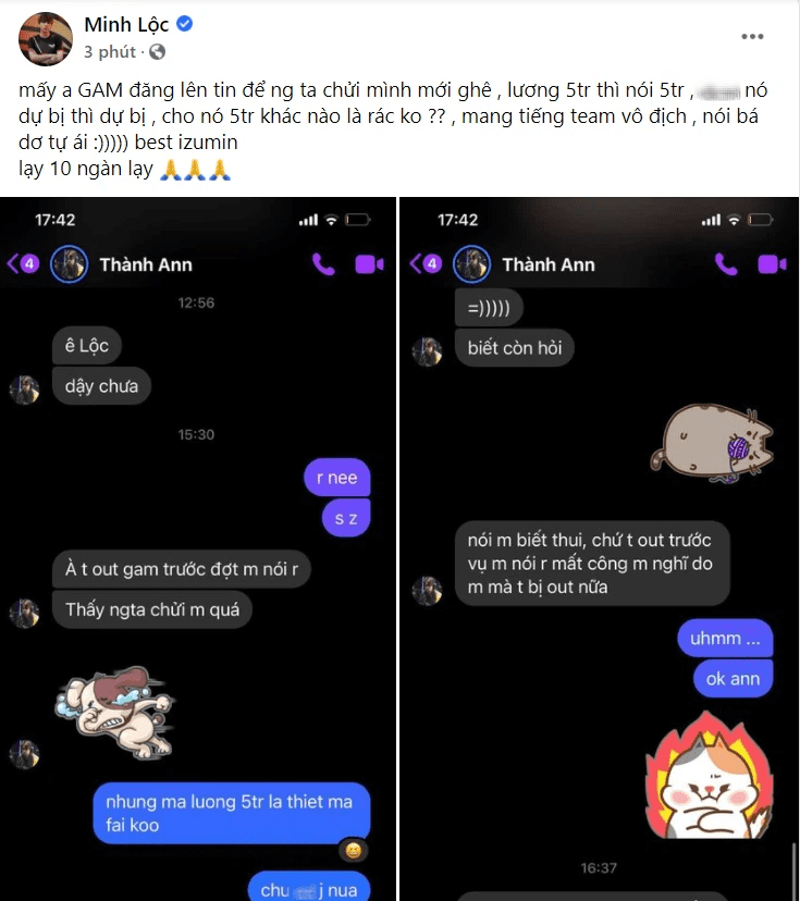 An unrelated issue regarding EasyLove's salary was also used by Zeros to attack GAM after his global ban