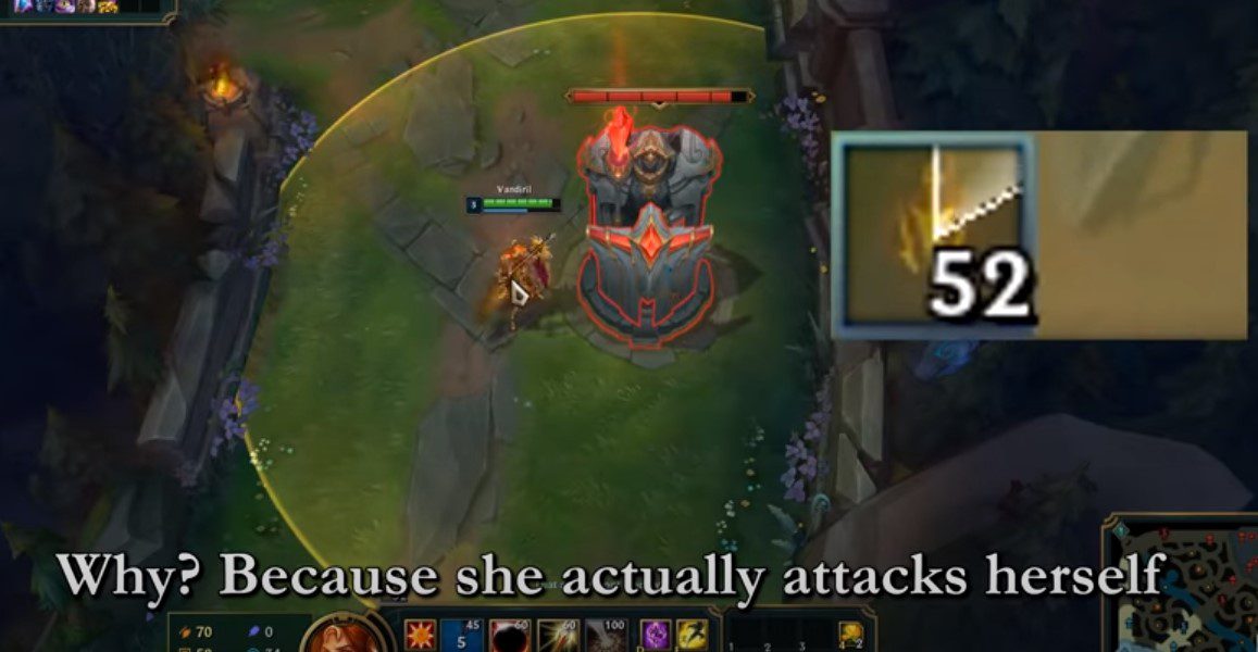 When Leona uses Q on a turret, it counts as self-attacking and stacks Death Rhythm