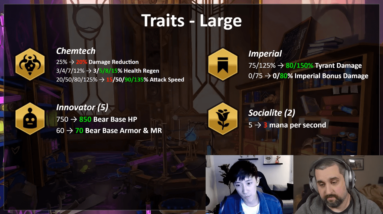 The energy regeneration for 2 Mystic units has been reduced from 5 to 3 points per second