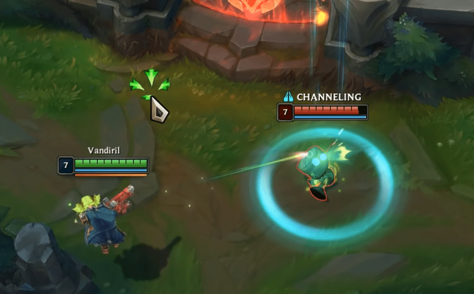 Zeri's Q - Luminous Blast even fails to stop Amumu's recall action as it deals no damage to this champion