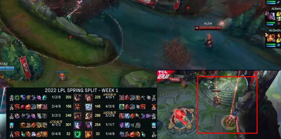 Close-up of the Teleport onto Corki's Package at the LPL tournament