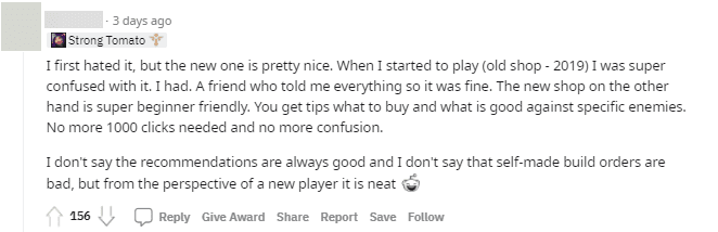 At first, I didn't really like the new interface, but it's great. When I started playing (old interface - 2019), I felt pretty confused. A friend showed me how it worked, and then it was okay. The new interface is really friendly for new players. You are suggested what to buy and which items are good to counter opponents. No more clicking a thousand times and feeling confused. I'm not saying all suggestions are good, and I'm not saying building your own is bad, but from a new player's perspective, the new interface is better.